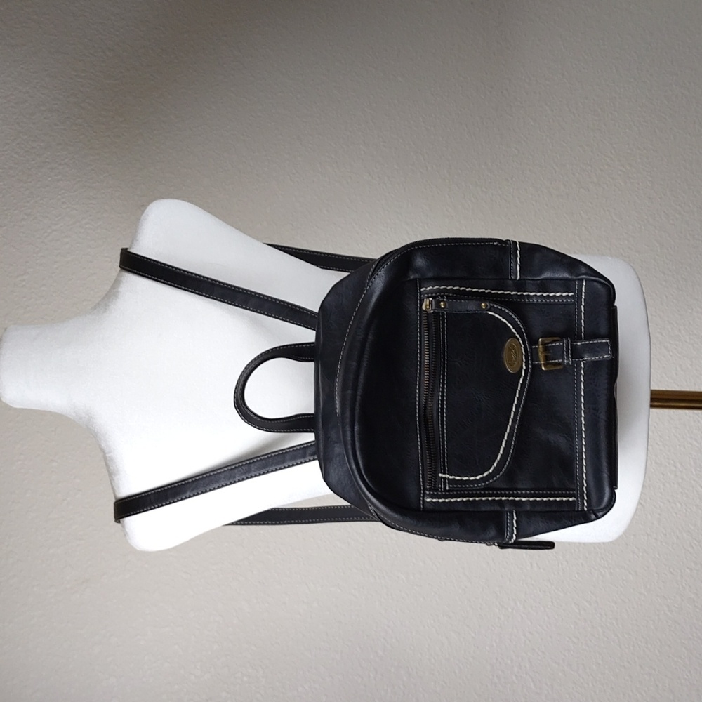 Boc Born Concept Black Faux Leather Backpack Purse Bag Vegan